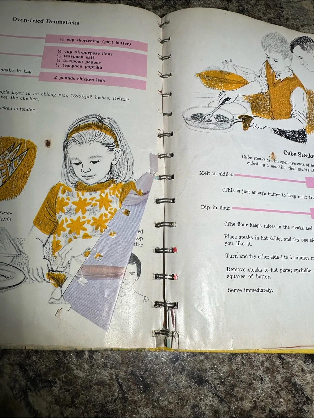 Betty Crocker Boys and Girls Cookbook 1970s - Yellow Vintage Kids Cookbook